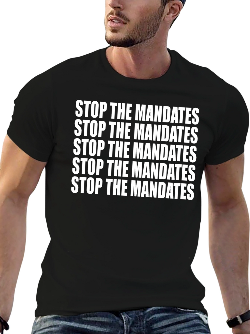 Stop the Mandates Black T-Shirt