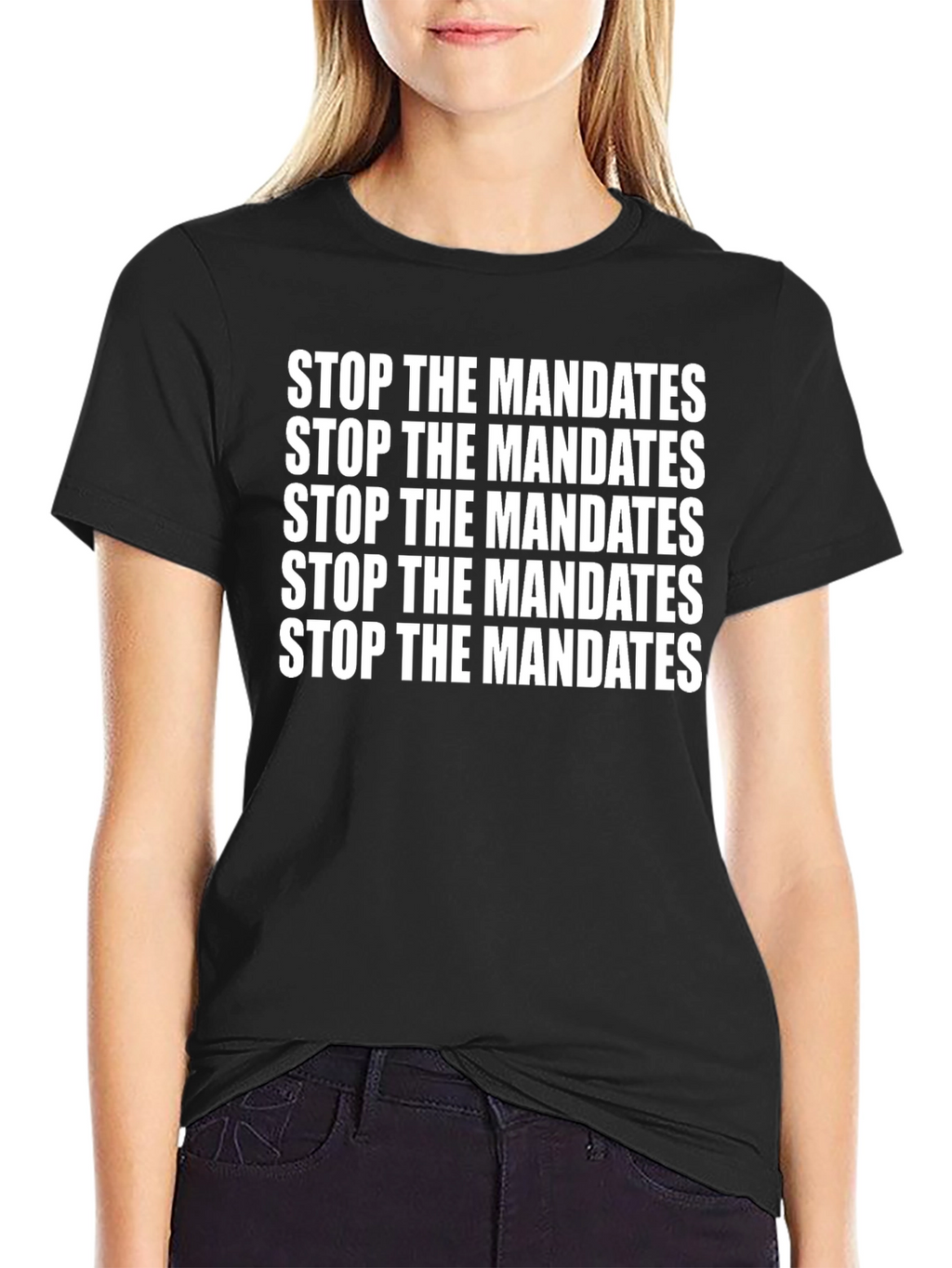 Stop the Mandates Black T-Shirt