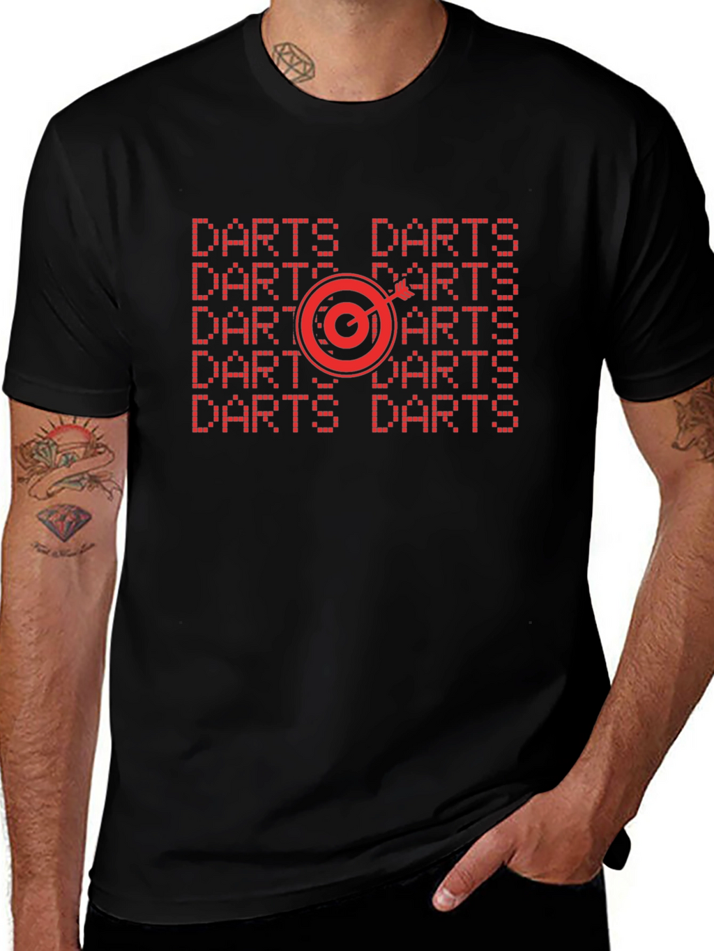 Darts Graphic Tee - Target Design Black Shirt