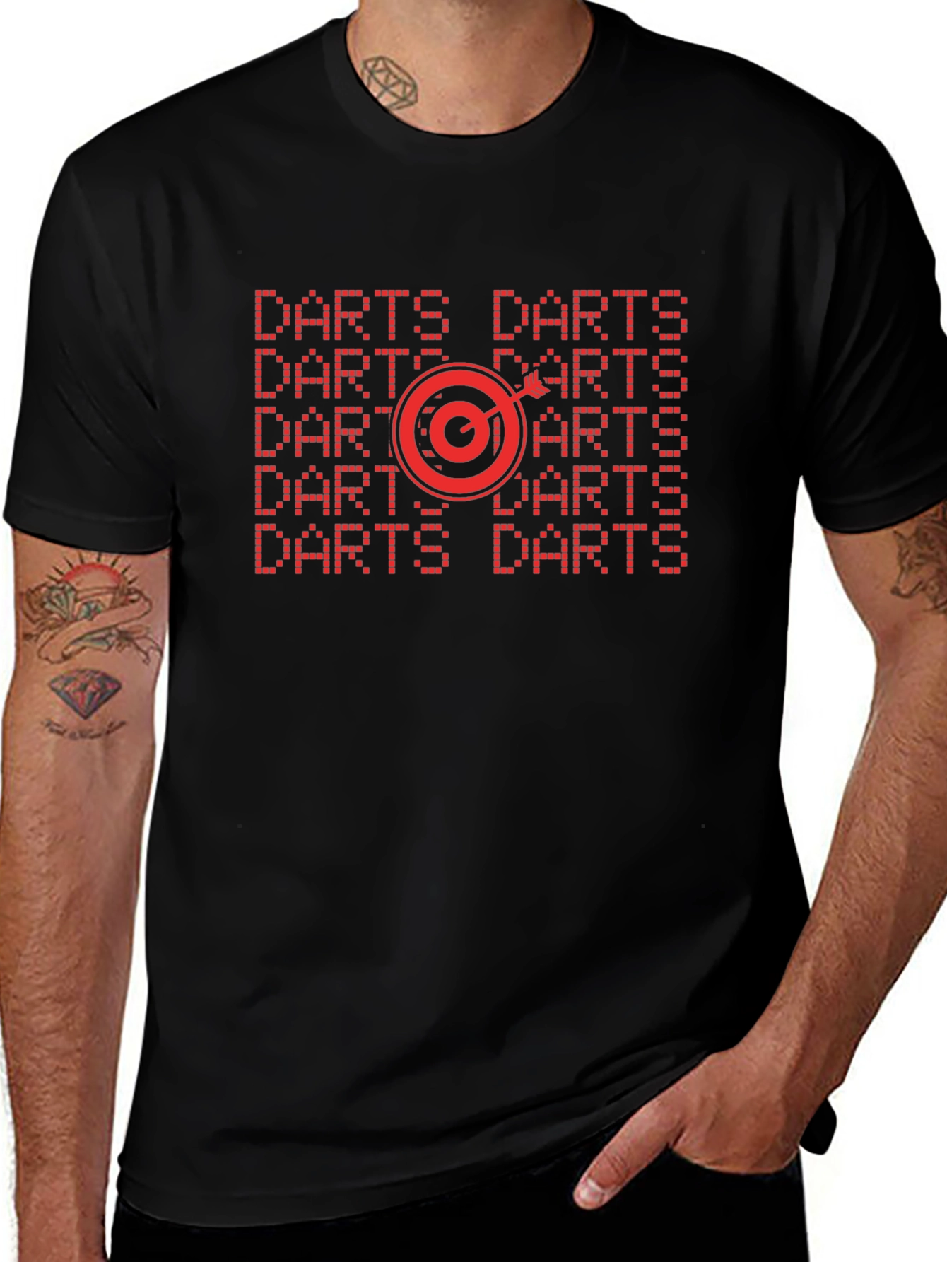 Darts Graphic Tee - Target Design Black Shirt