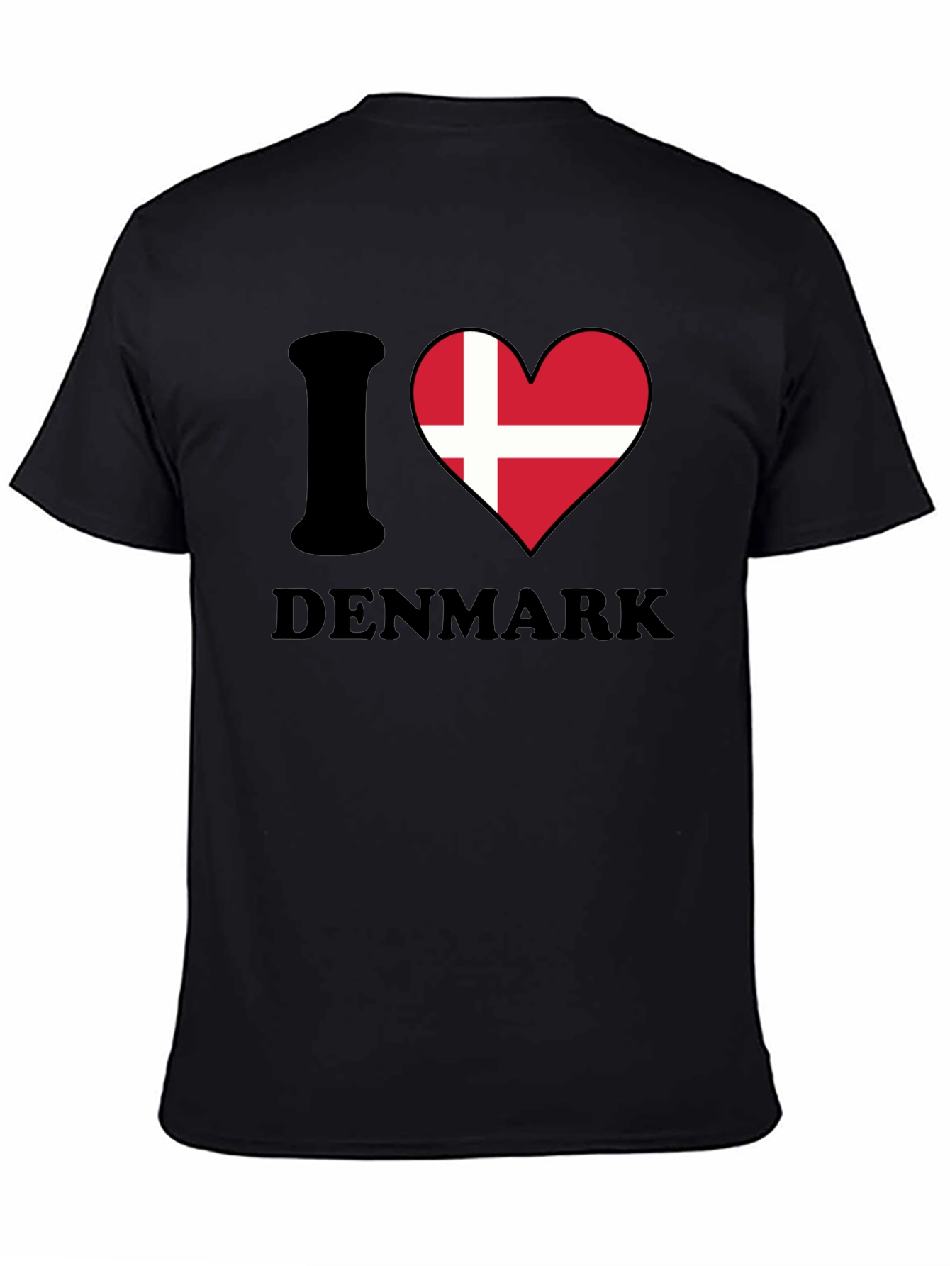 I Love Denmark T-Shirt - Danish Flag Heart Tee