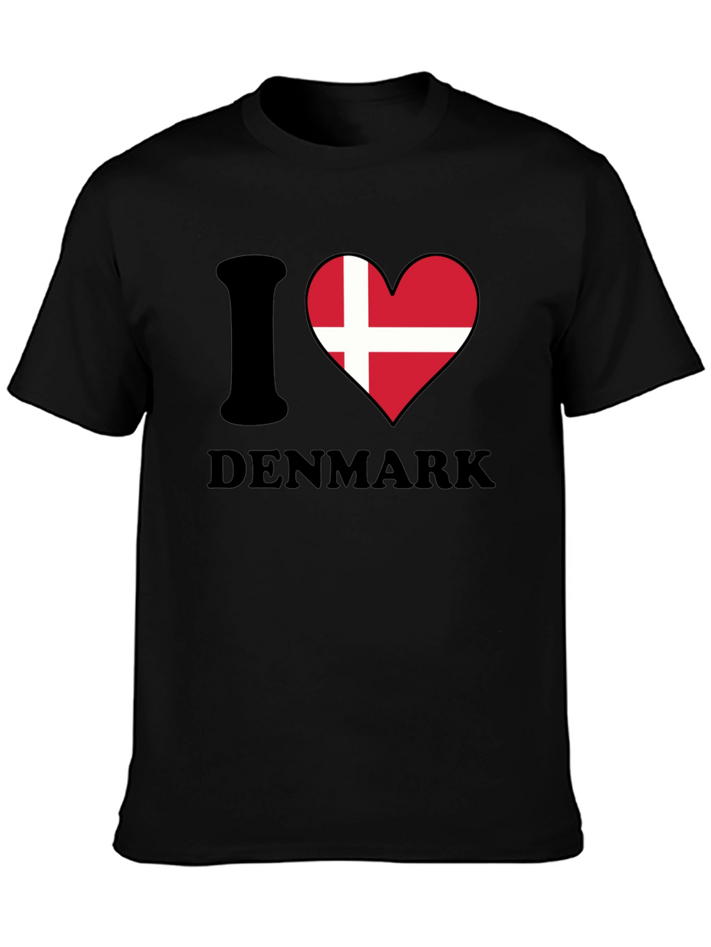 I Love Denmark T-Shirt - Danish Flag Heart Tee