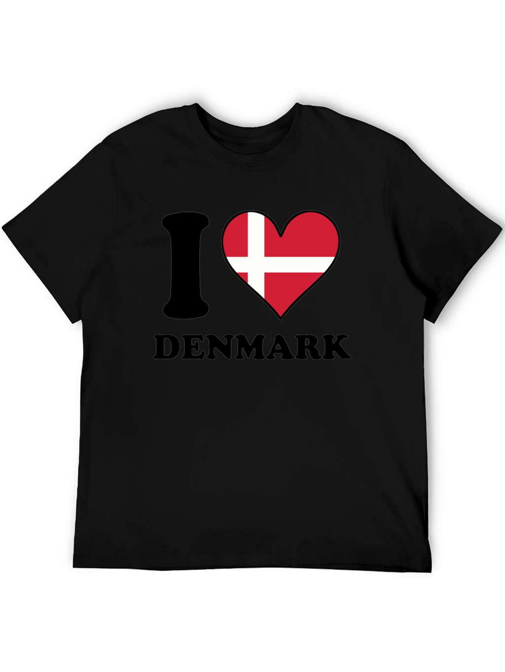 I Love Denmark T-Shirt - Danish Flag Heart Tee