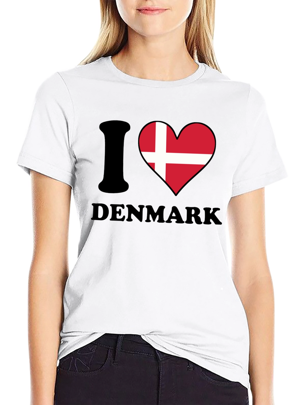 I Love Denmark T-Shirt - Danish Flag Heart Tee