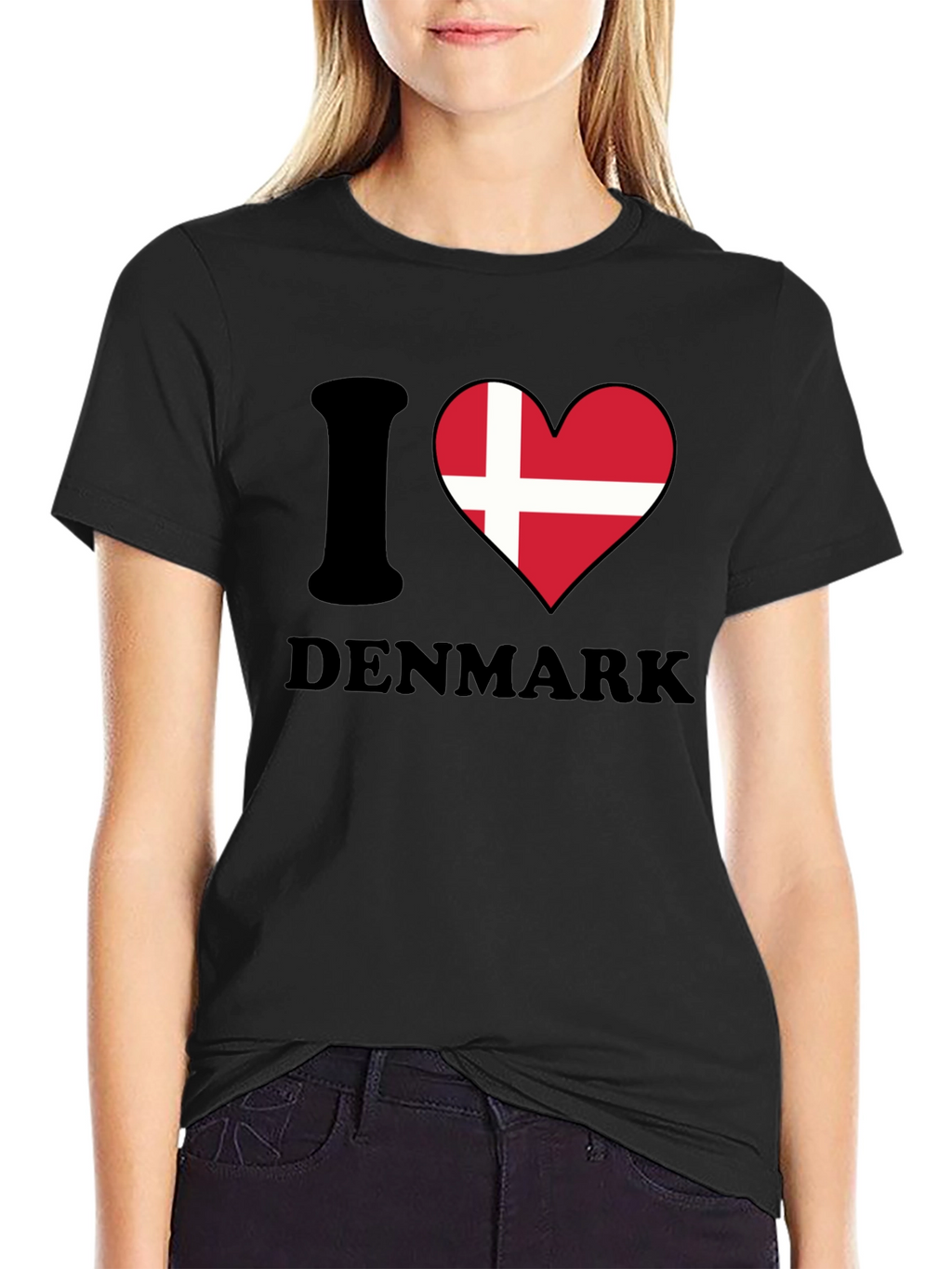 I Love Denmark T-Shirt - Danish Flag Heart Tee
