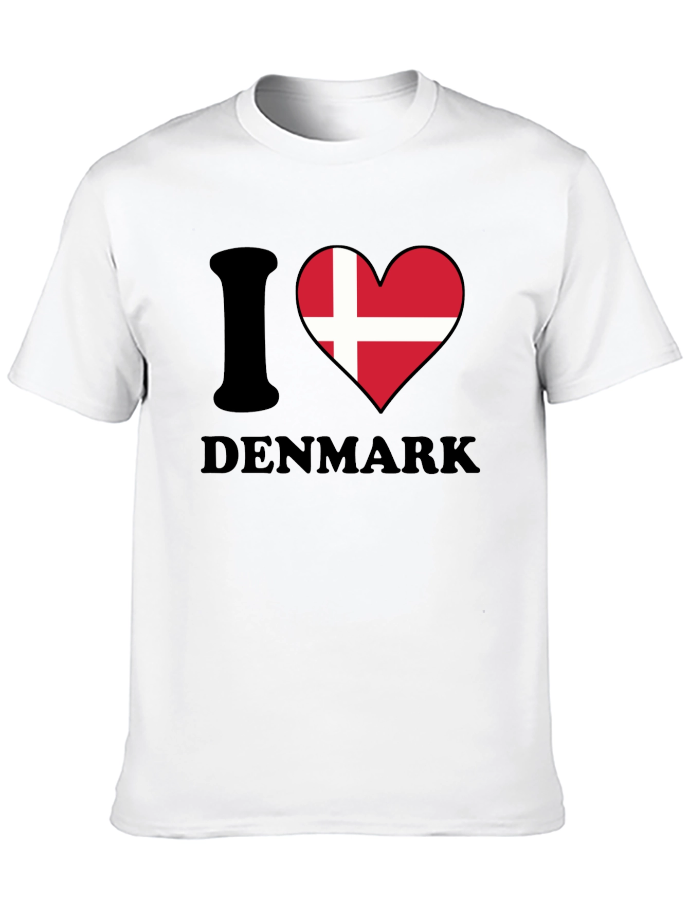 I Love Denmark T-Shirt - Danish Flag Heart Tee