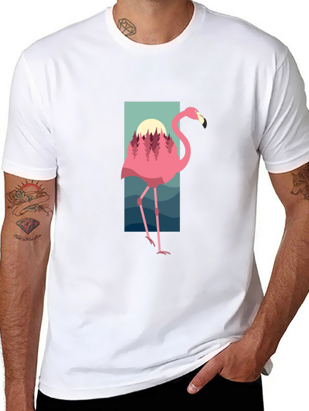 Flamingo Graphic Tee - Nature Inspired Design