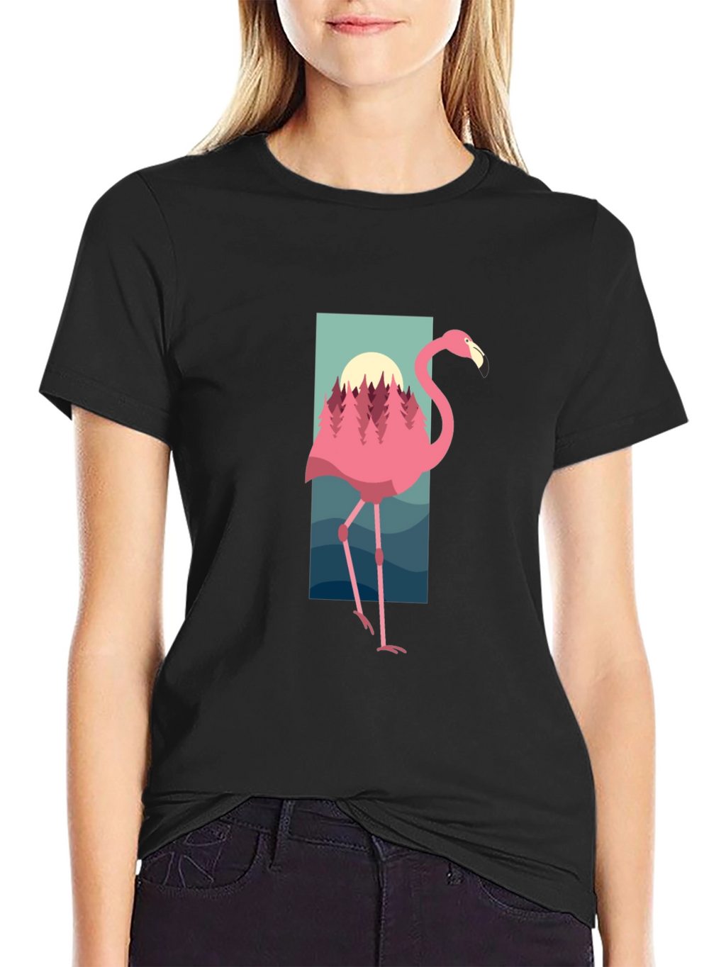 Flamingo Graphic Tee - Nature Inspired Design