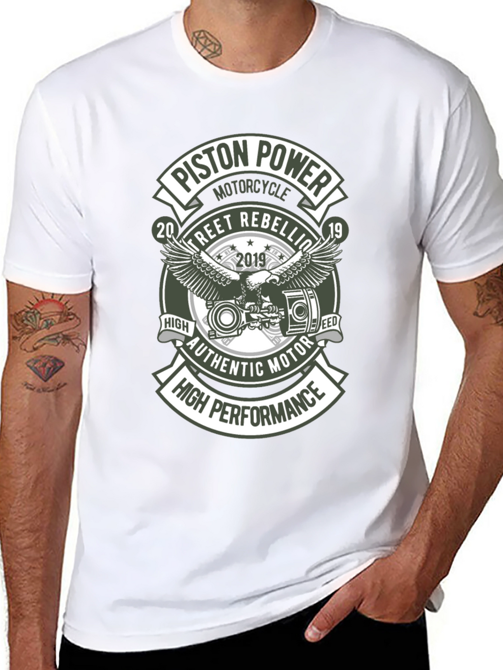 Piston Power Motorcycle T-Shirt - Street Rebellion