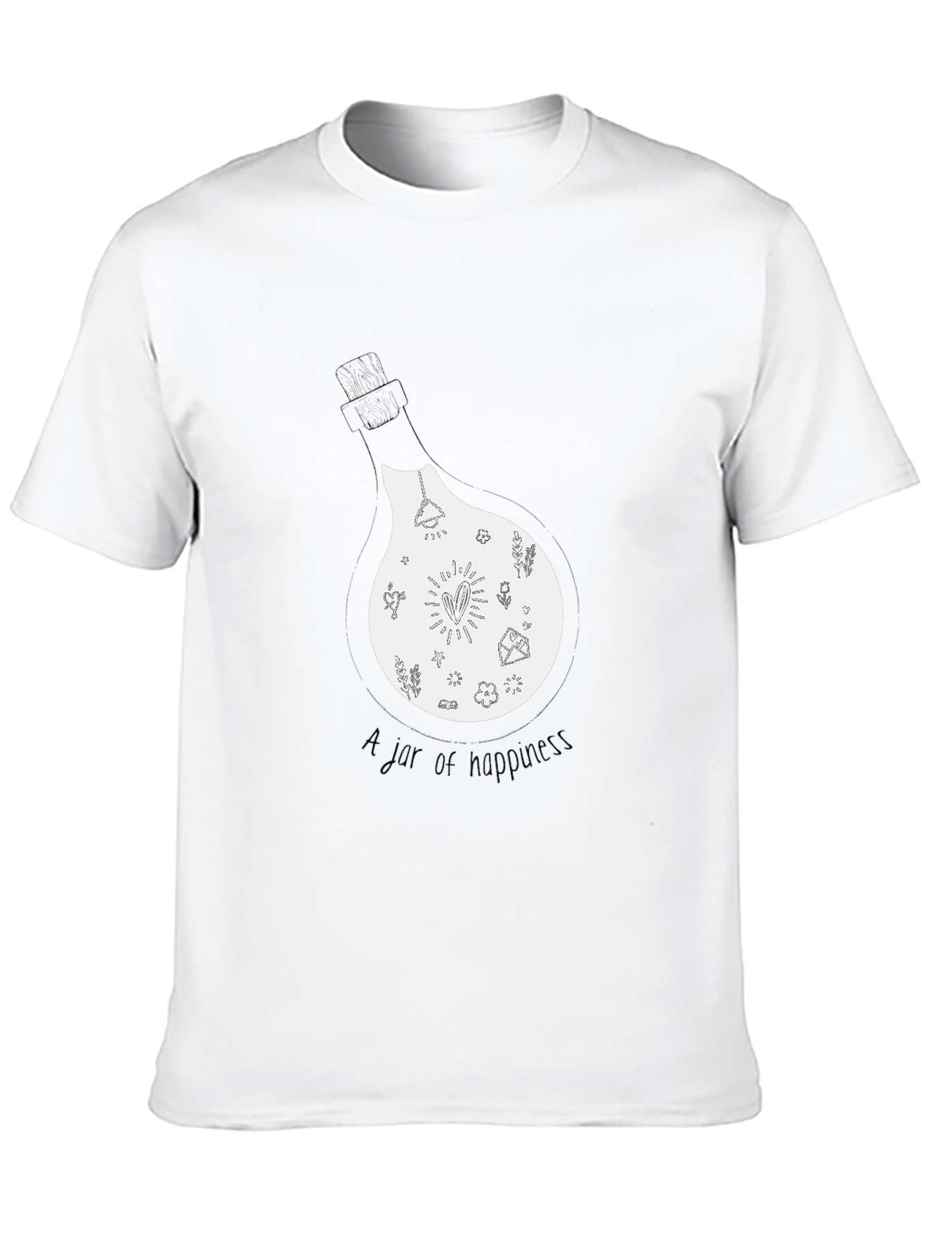Jar of Happiness Graphic Tee - Black Cotton Blend