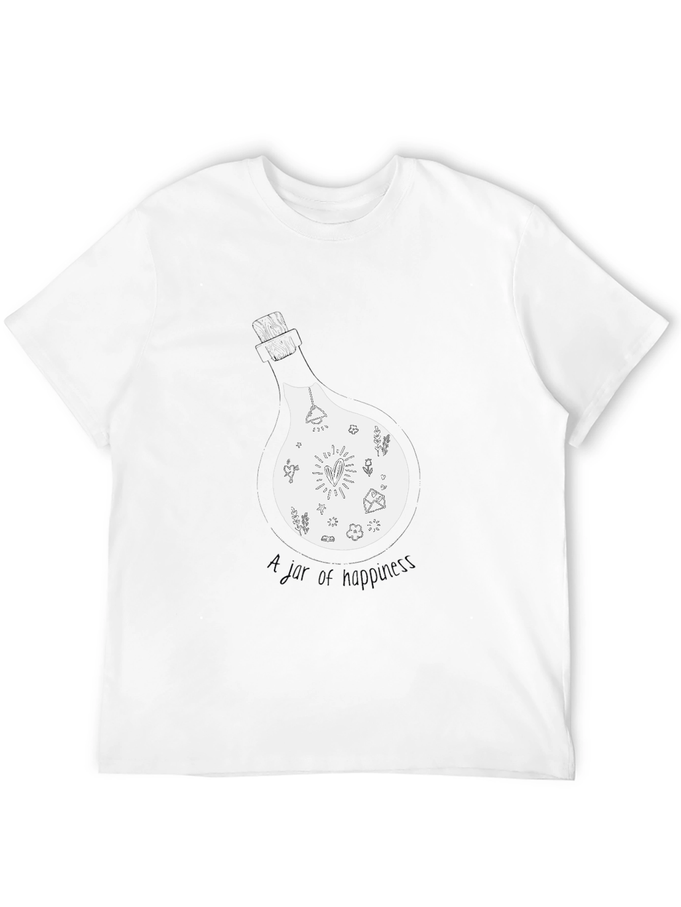 Jar of Happiness Graphic Tee - Black Cotton Blend