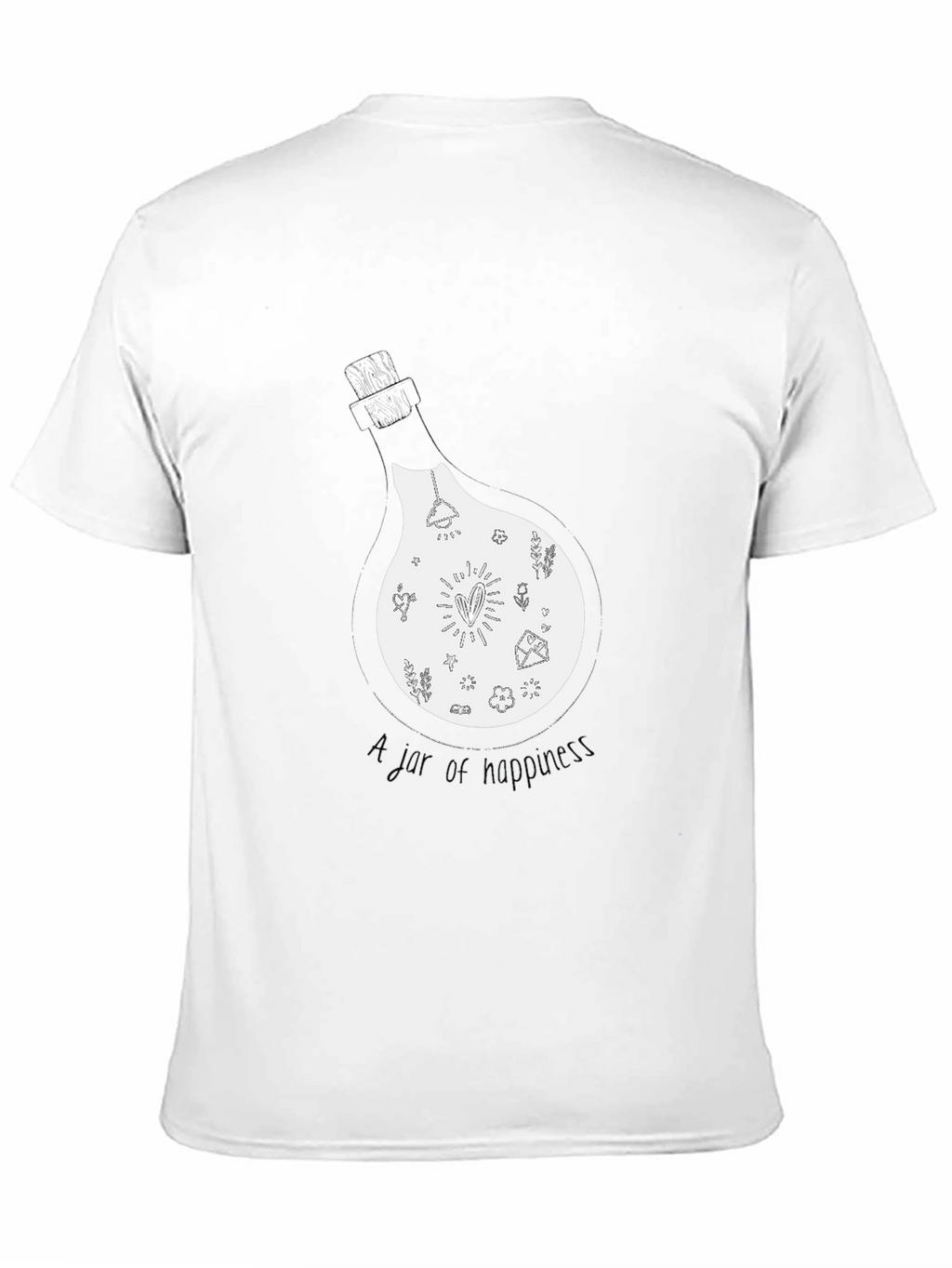 Jar of Happiness Graphic Tee - Black Cotton Blend