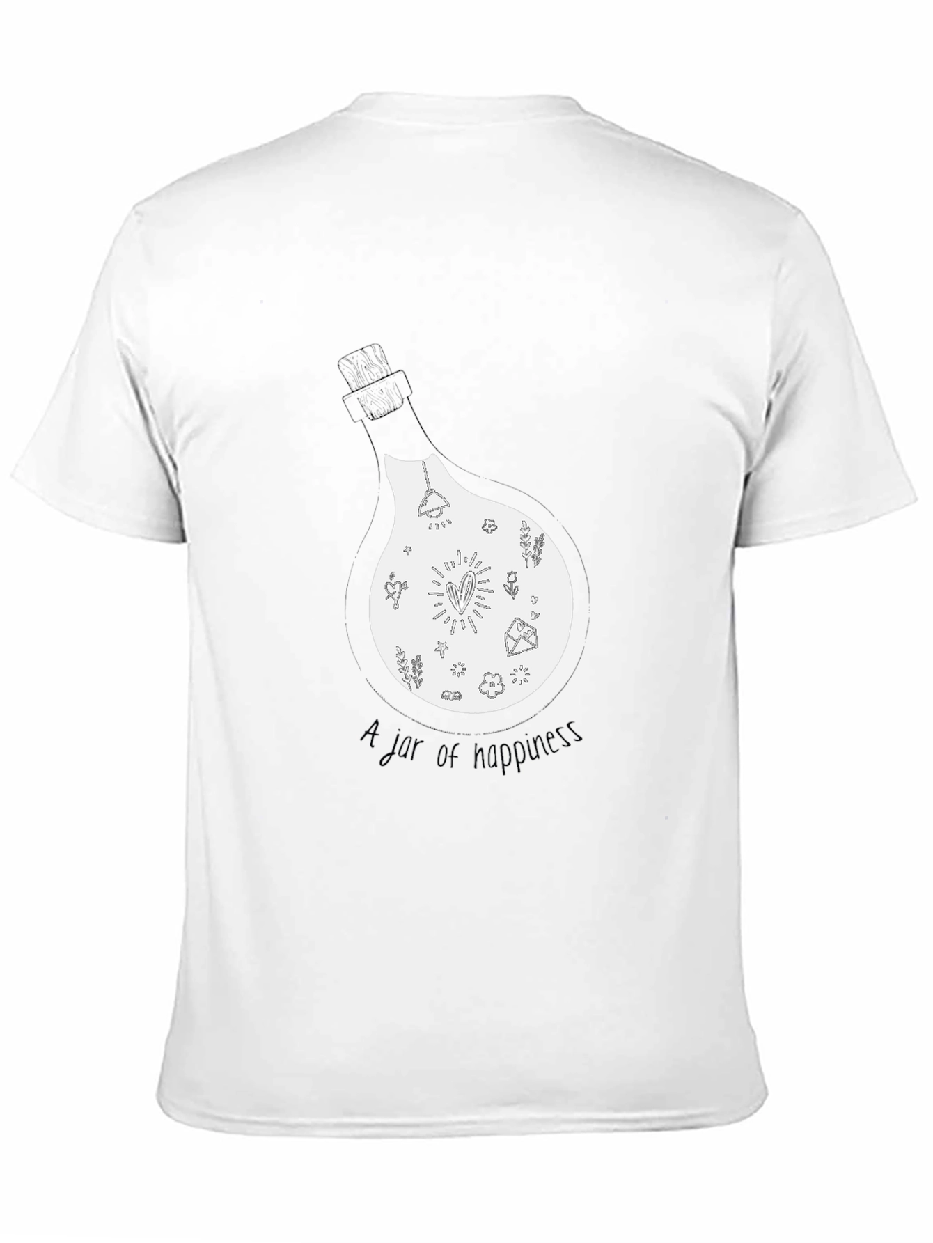 Jar of Happiness Graphic Tee - Black Cotton Blend