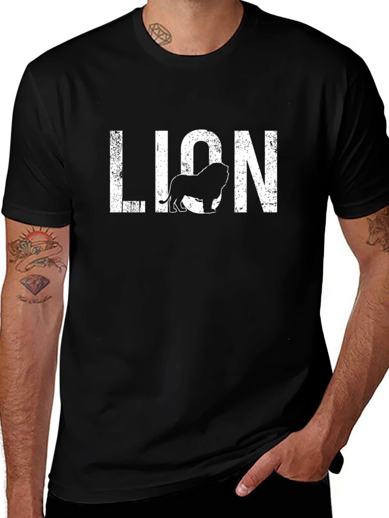 Lion Graphic Print T-Shirt