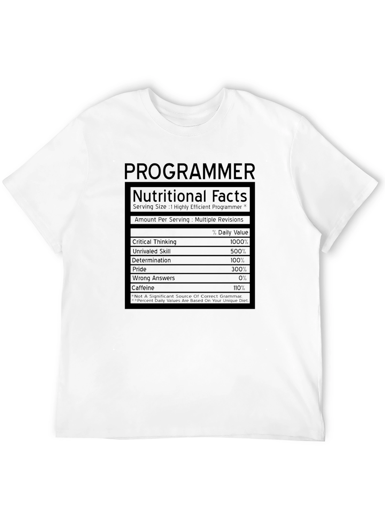 Programmer Nutritional Facts T-Shirt