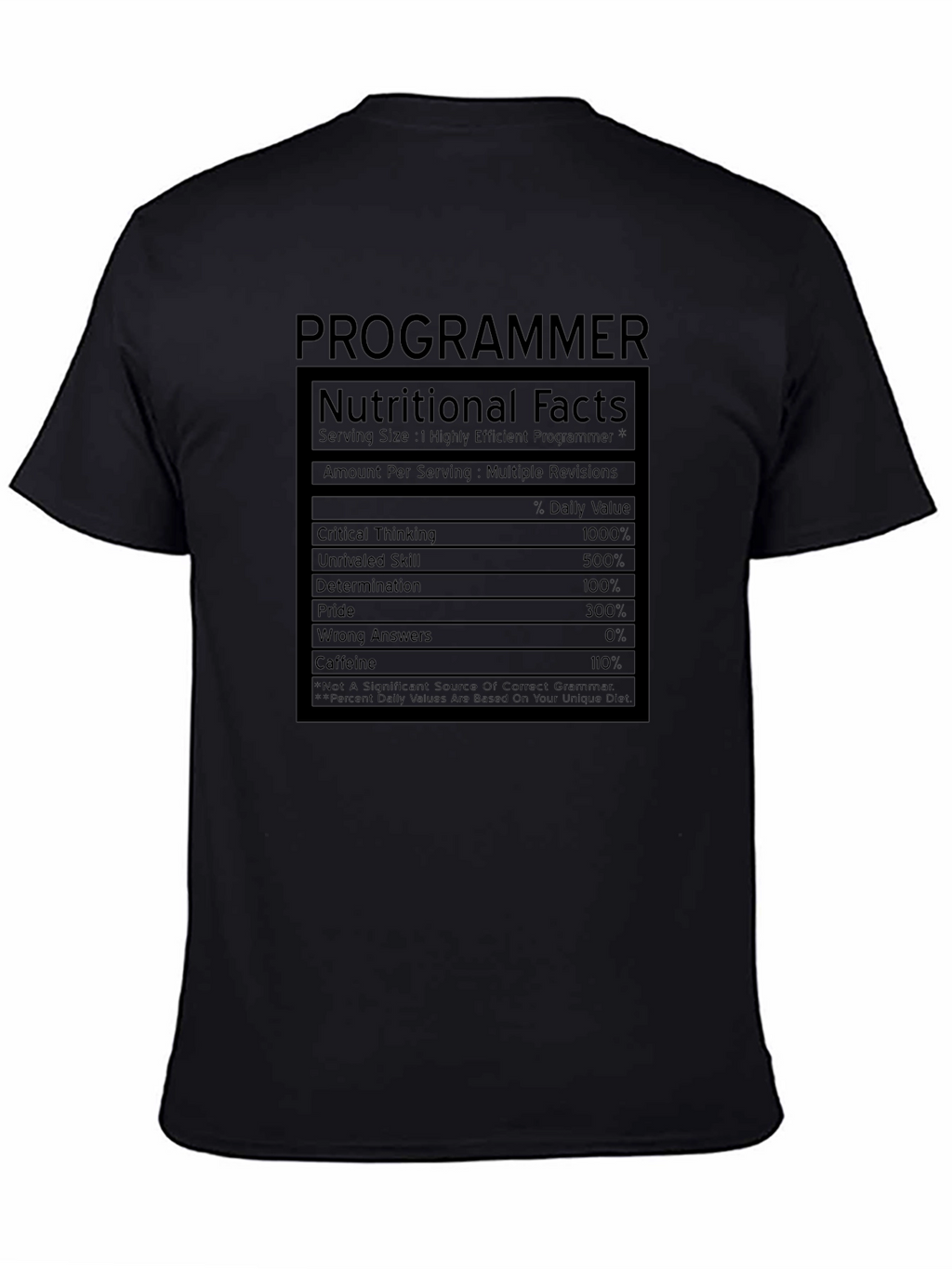 Programmer Nutritional Facts T-Shirt