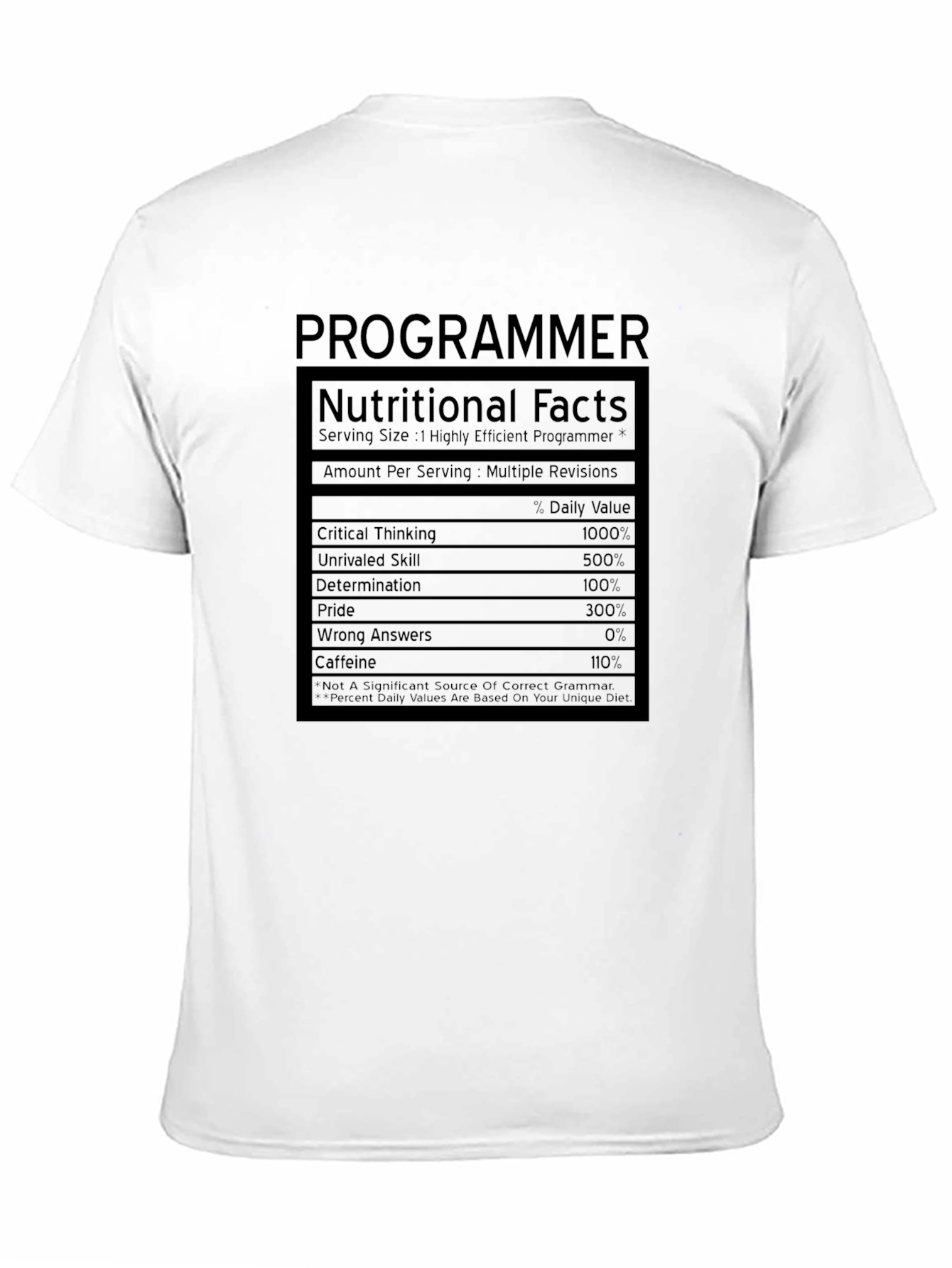 Programmer Nutritional Facts T-Shirt