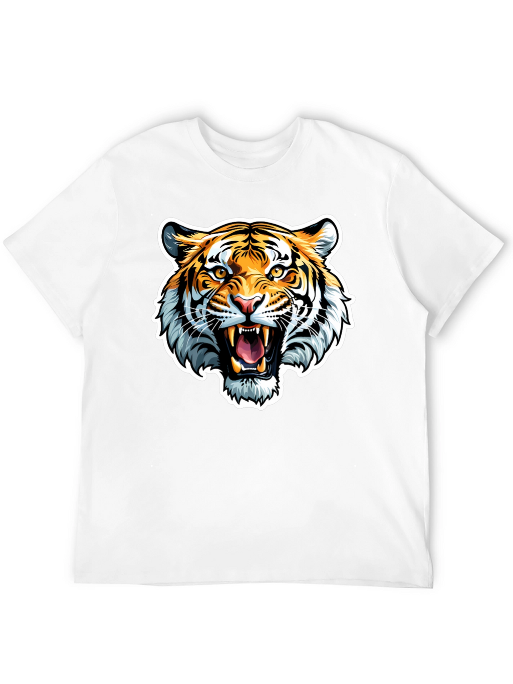 Roaring Tiger Graphic Tee - Black Cotton T-Shirt