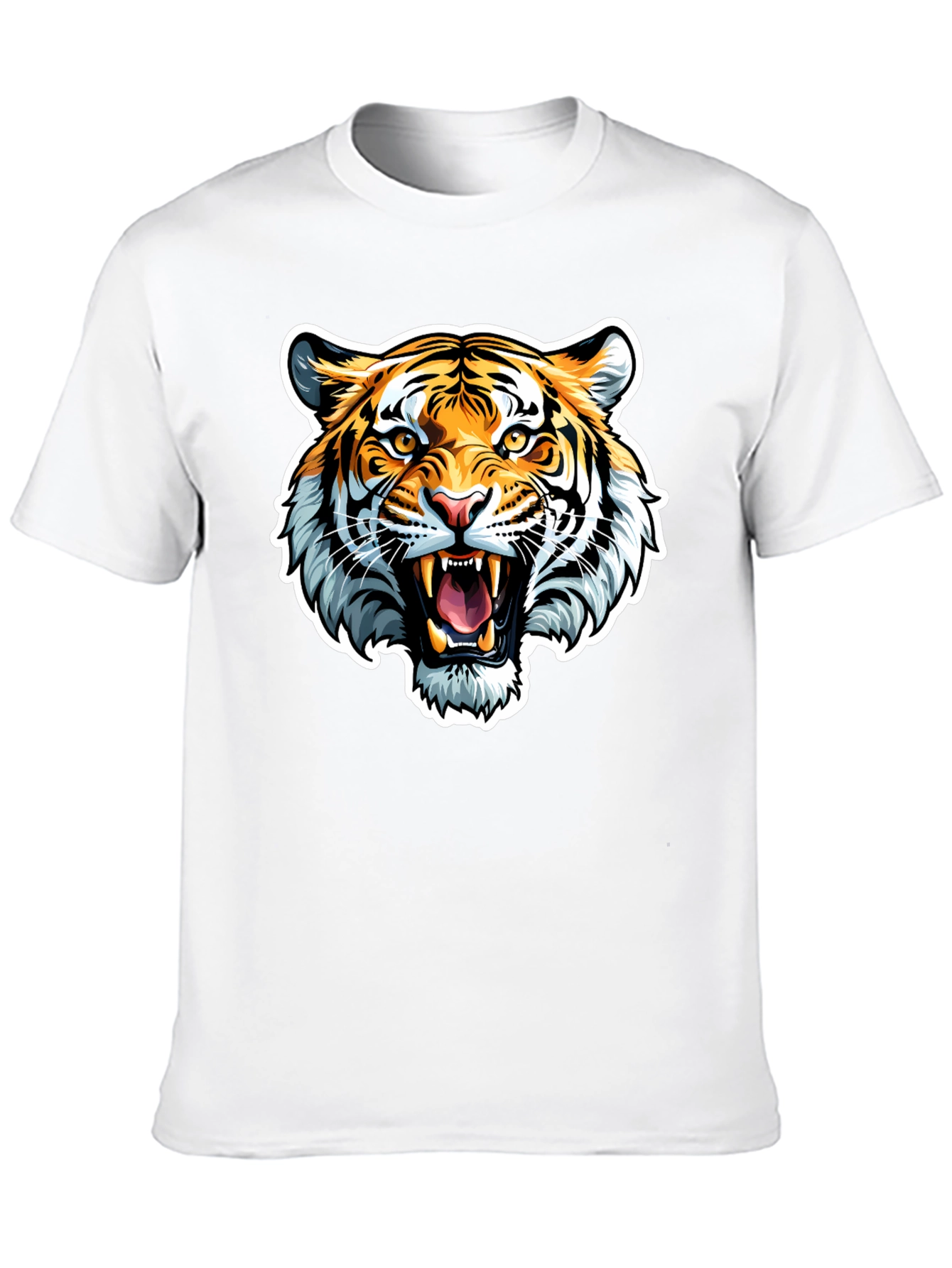 Roaring Tiger Graphic Tee - Black Cotton T-Shirt