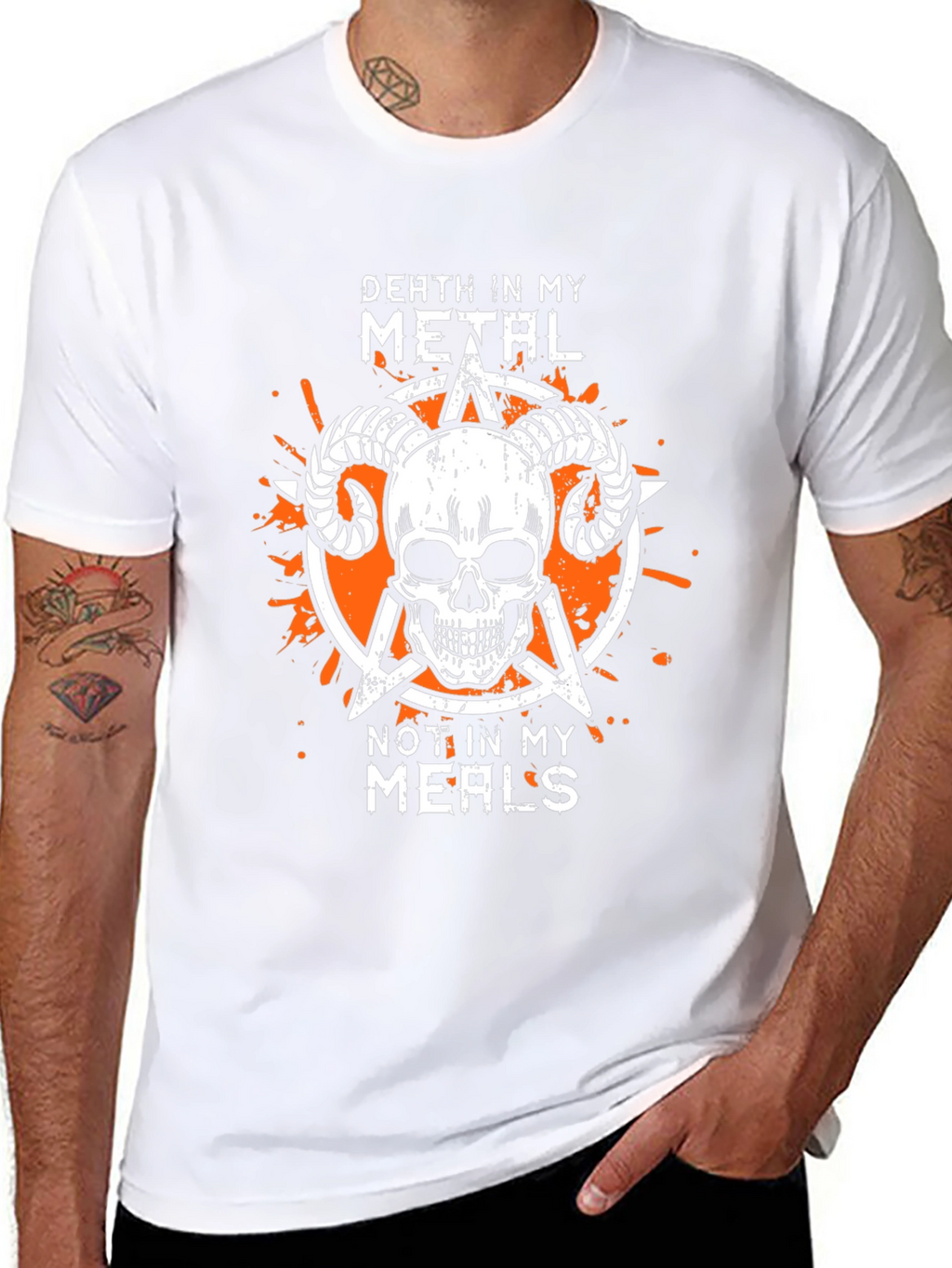 Death Metal Skull Graphic T-Shirt