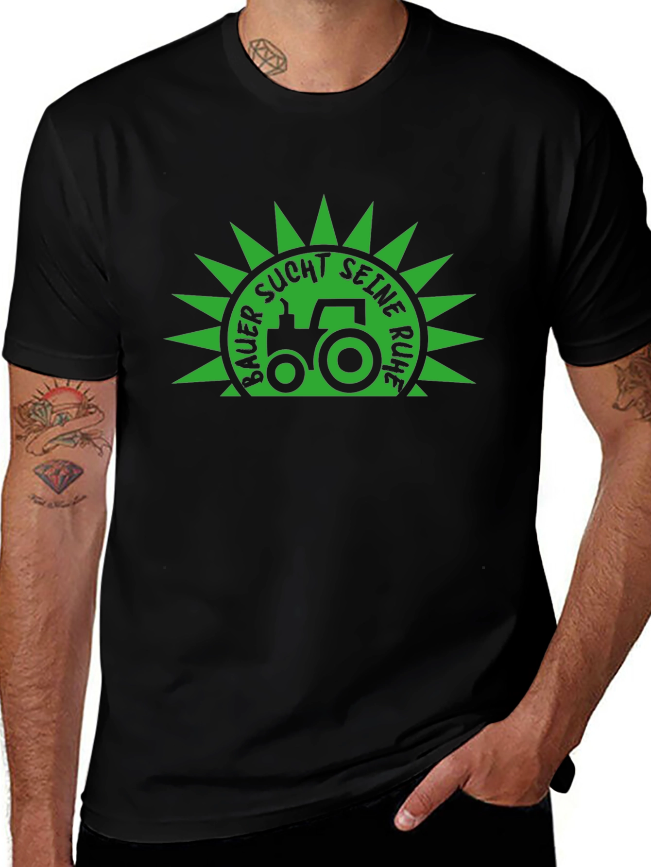 Farmer Seeks Peace Black T-Shirt