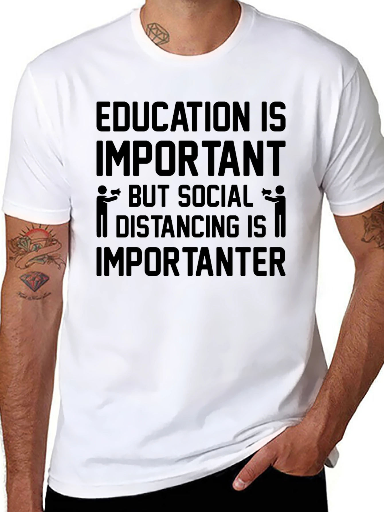Education vs. Social Distancing Humor T-Shirt