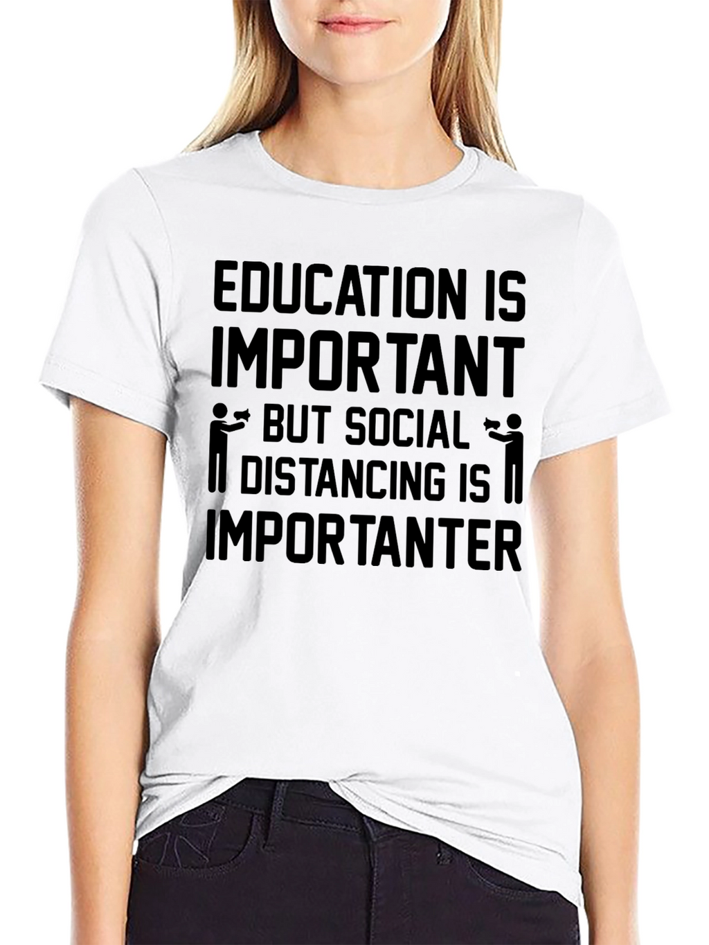 Education vs. Social Distancing Humor T-Shirt