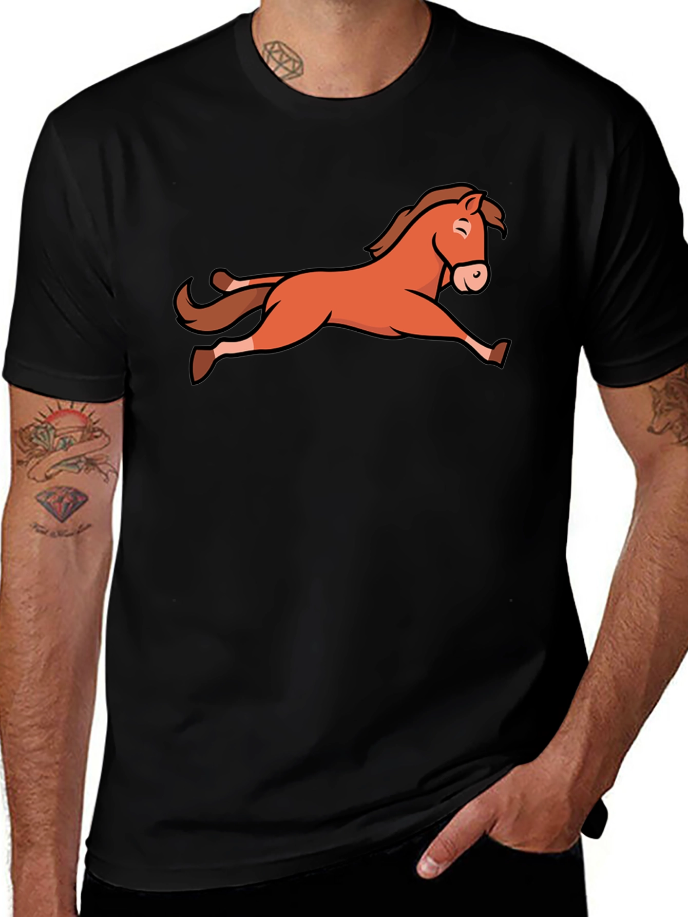 Horse Graphic Black T-Shirt