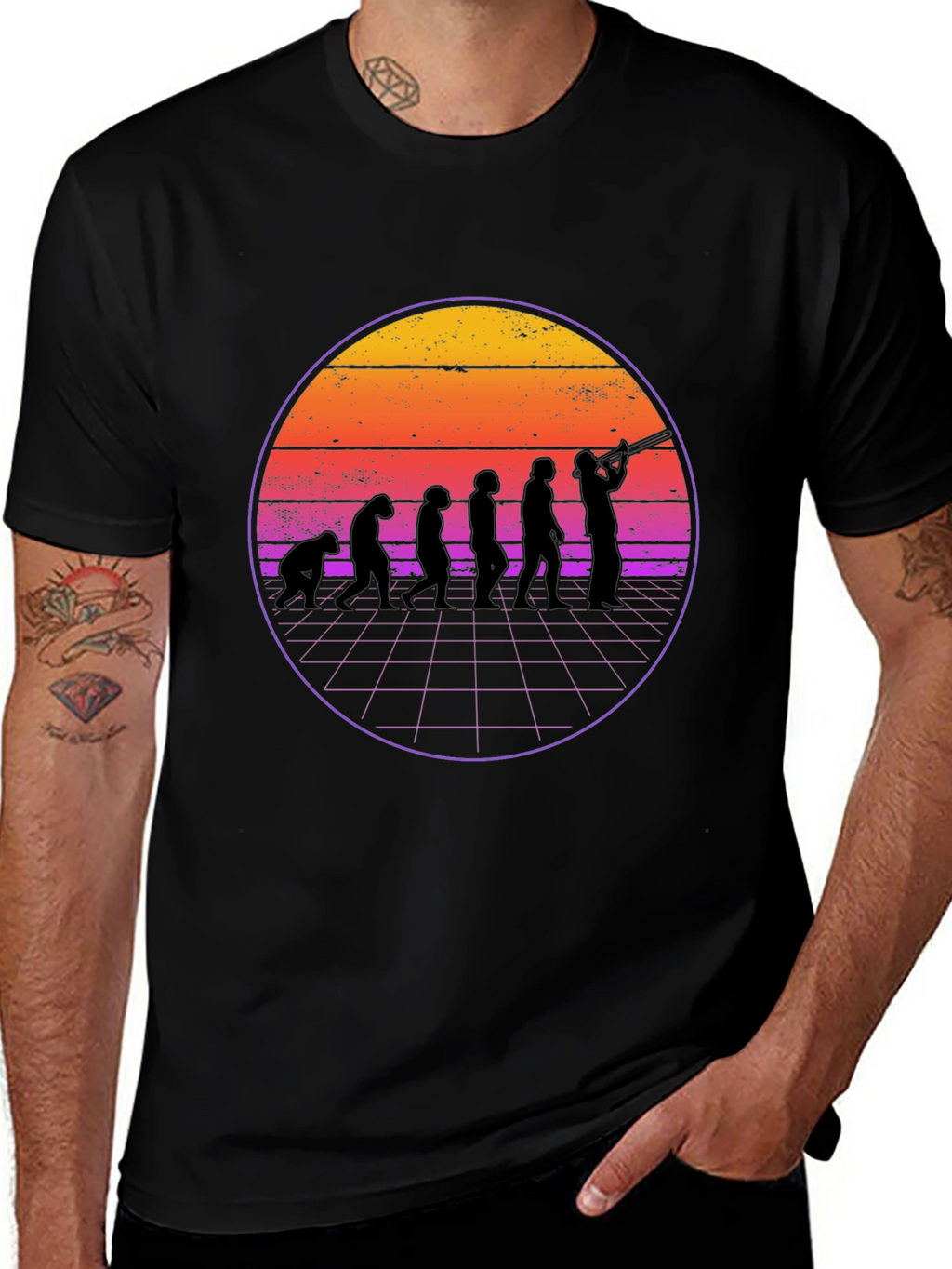 Evolution Musician Graphic Tee - Black