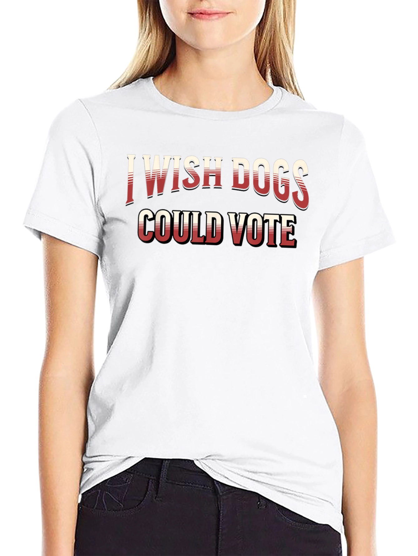 I Wish Dogs Could Vote Black Crew Neck T-Shirt