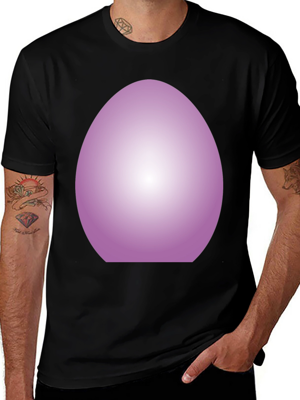 Gradient Egg Graphic Tee - Black Casual Shirt