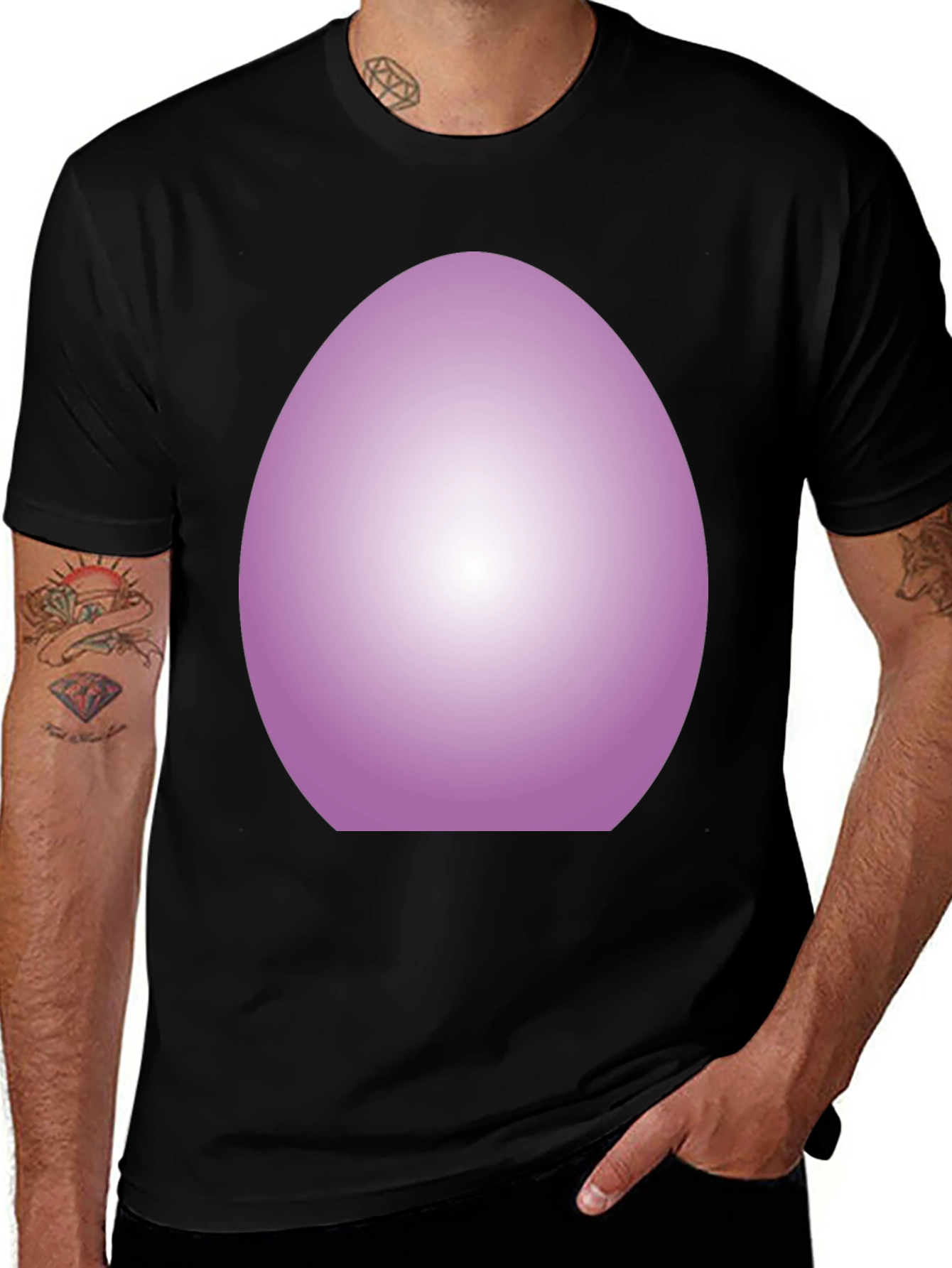 Gradient Egg Graphic Tee - Black Casual Shirt