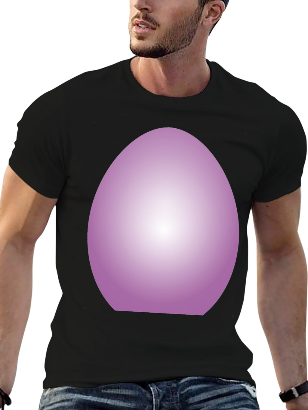 Gradient Egg Graphic Tee - Black Casual Shirt