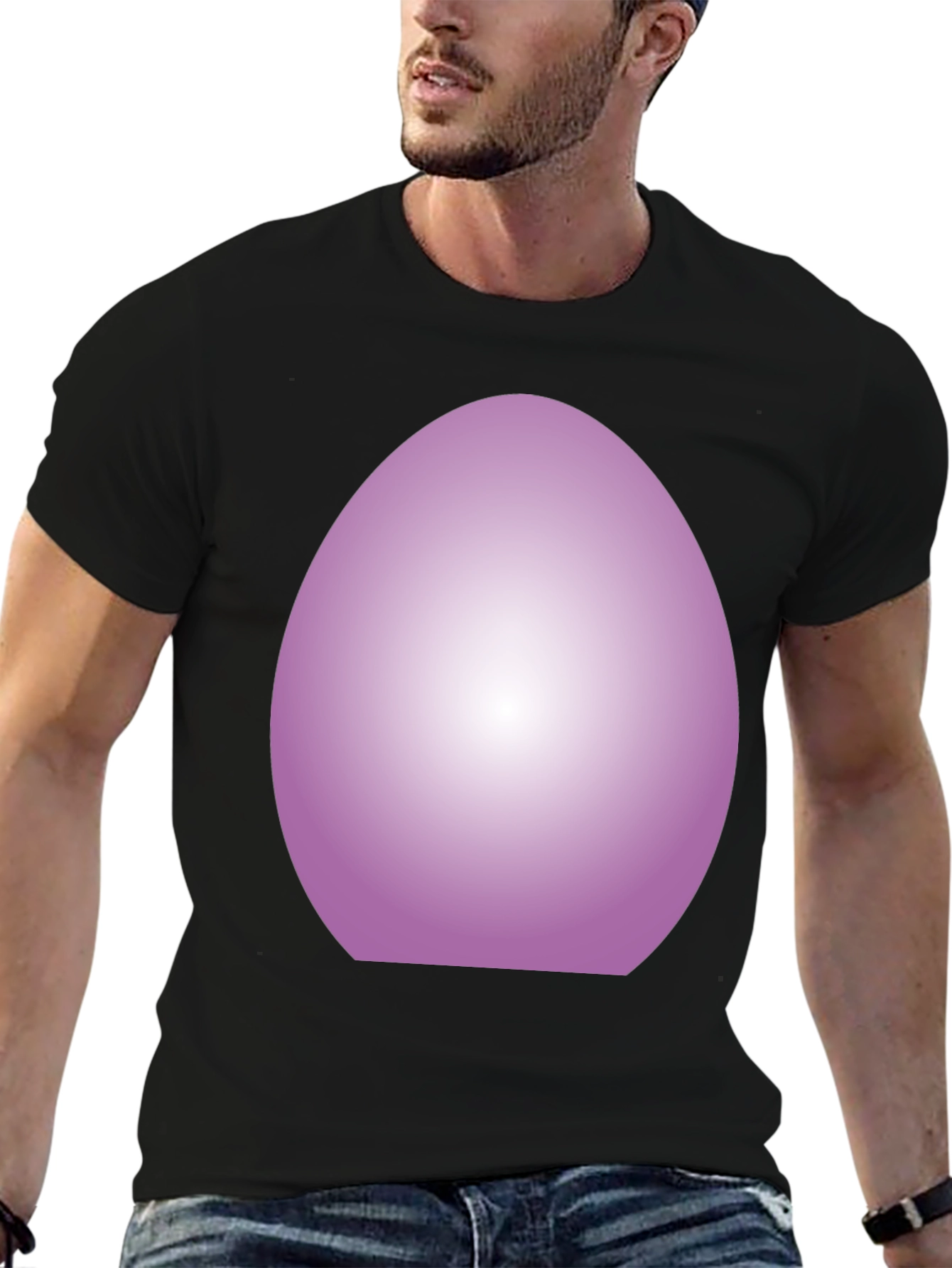 Gradient Egg Graphic Tee - Black Casual Shirt