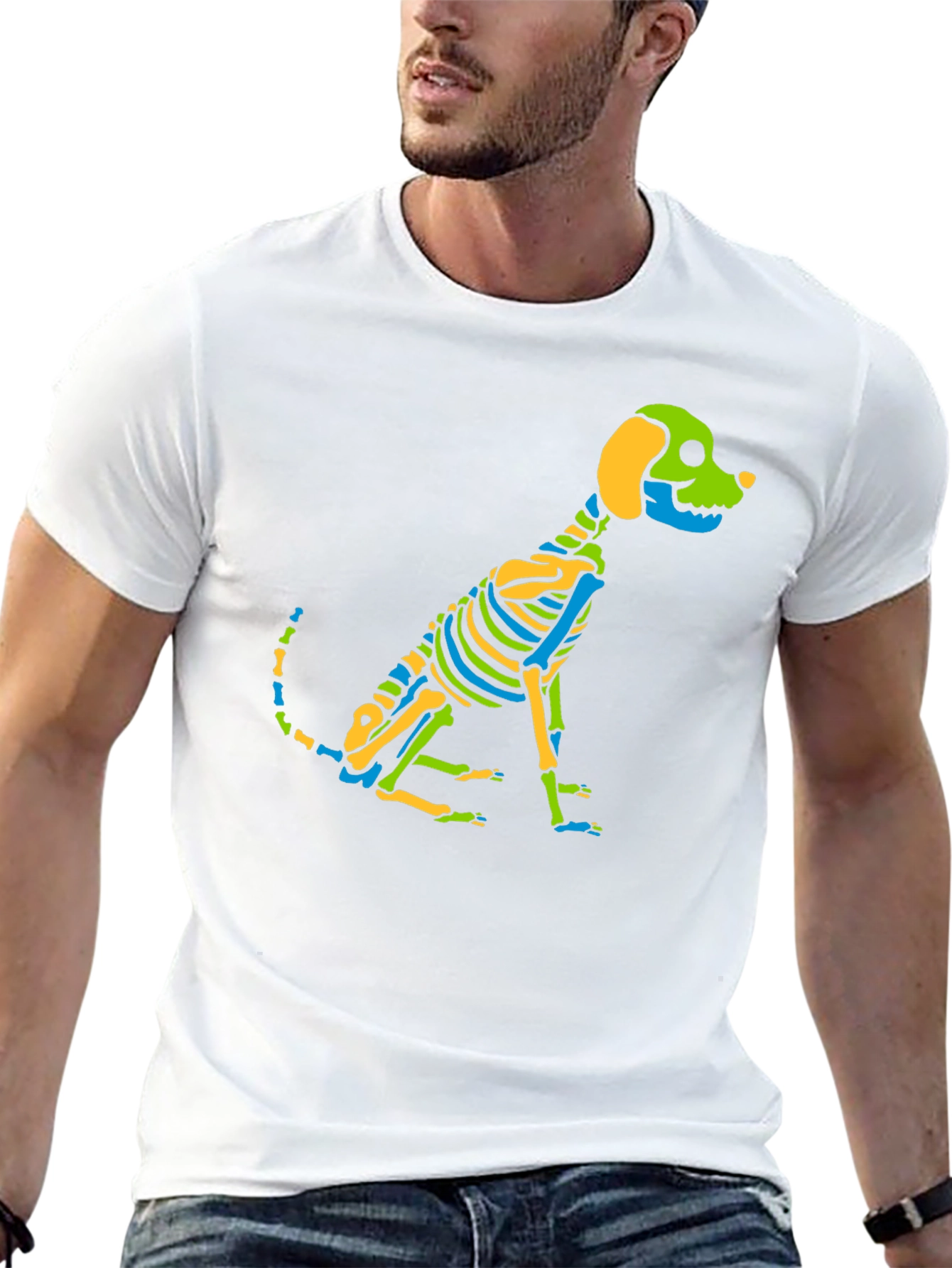 Skeleton Dog Graphic Tee - Black