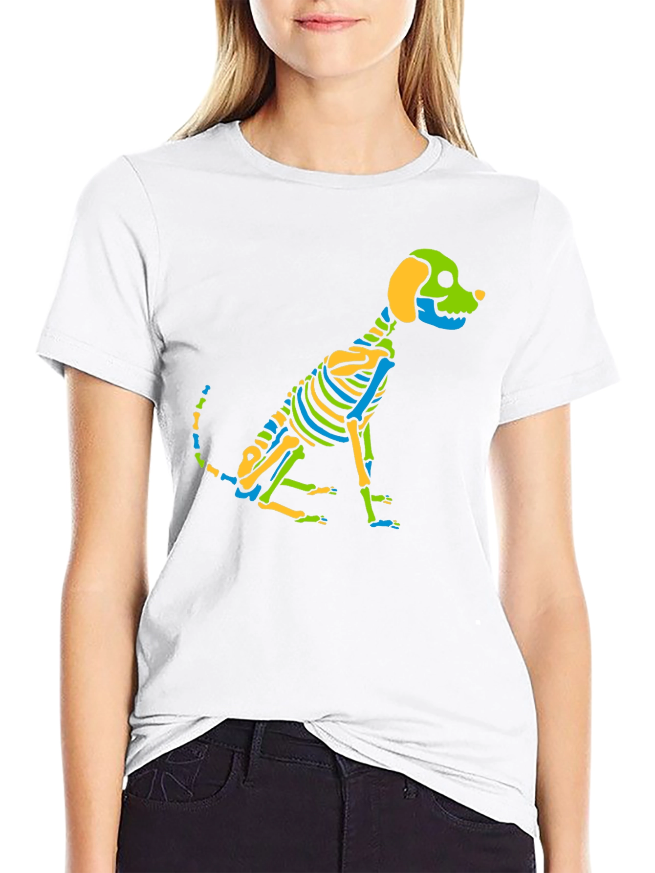 Skeleton Dog Graphic Tee - Black
