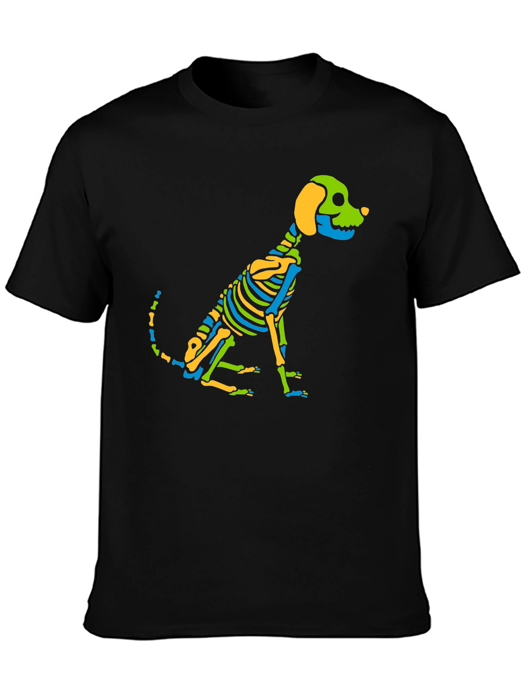 Skeleton Dog Graphic Tee - Black