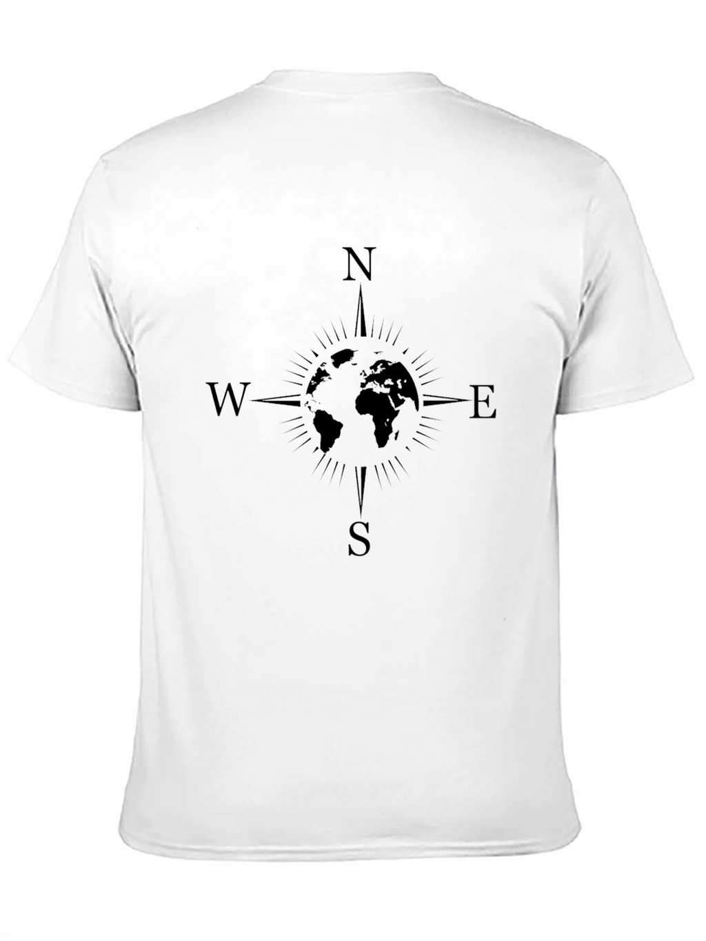 Compass World Map Graphic Tee - Black