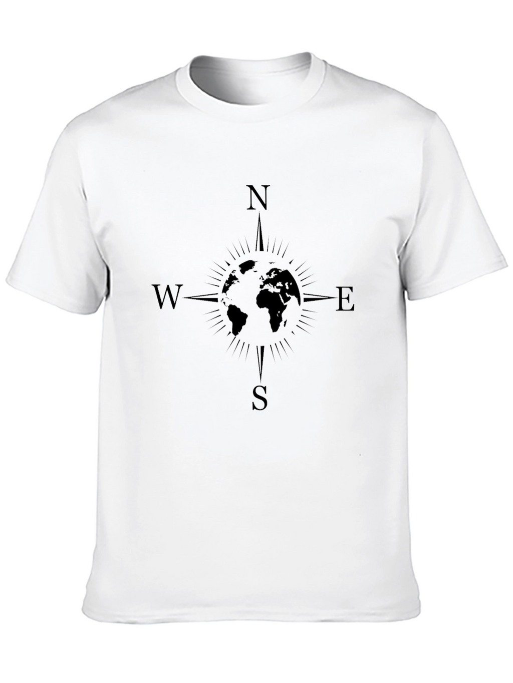 Compass World Map Graphic Tee - Black