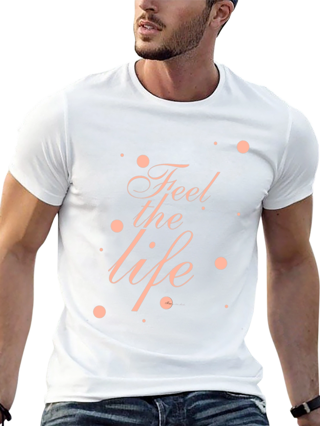 Feel the Life Graphic Tee - Black Casual T-Shirt