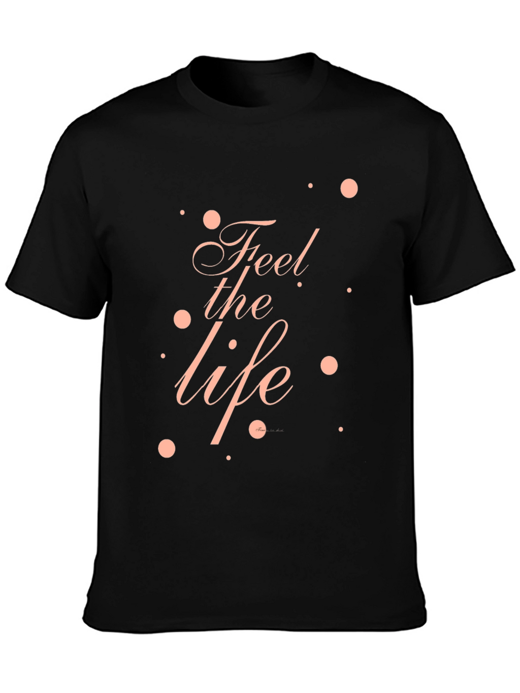 Feel the Life Graphic Tee - Black Casual T-Shirt
