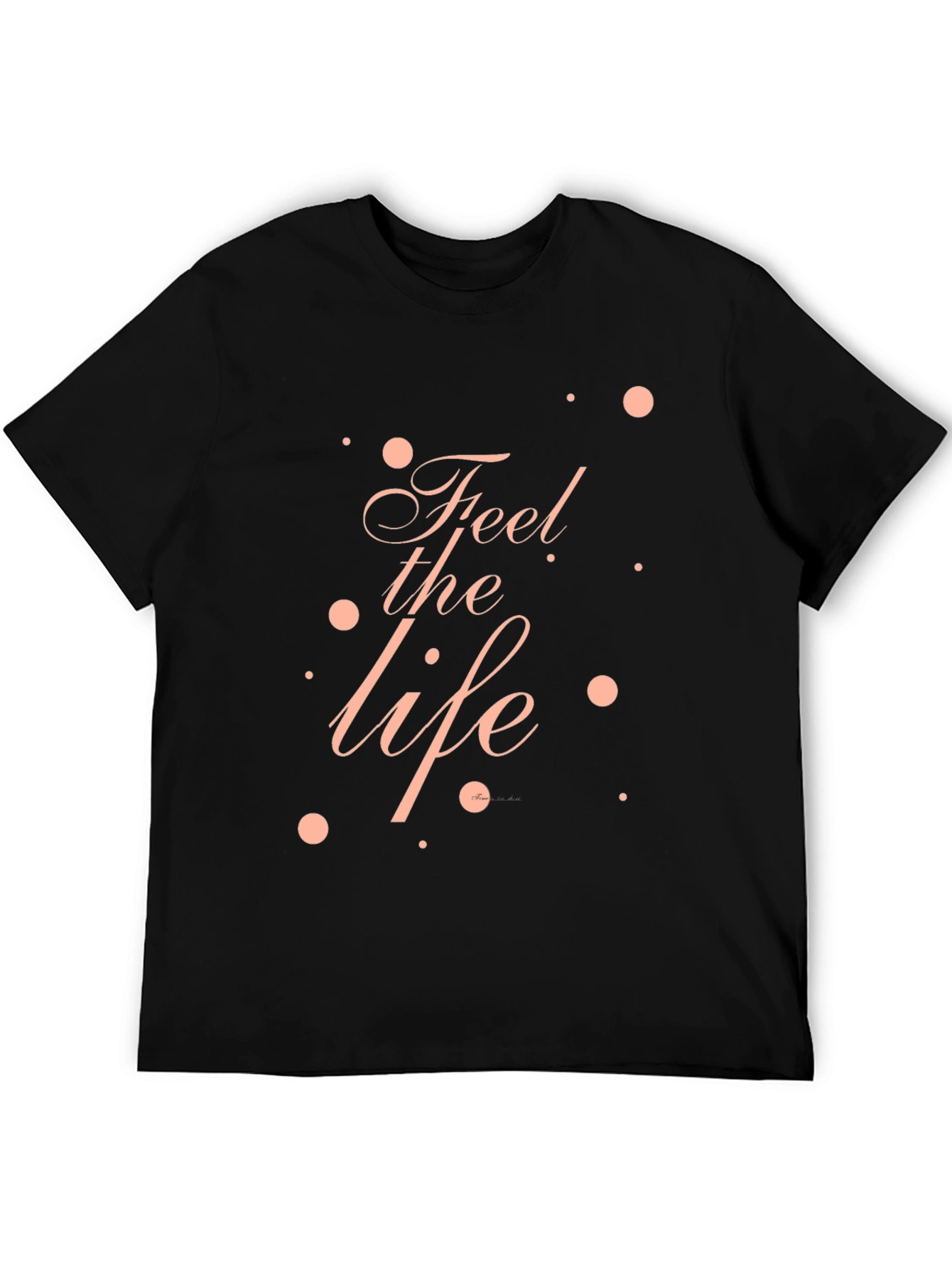 Feel the Life Graphic Tee - Black Casual T-Shirt
