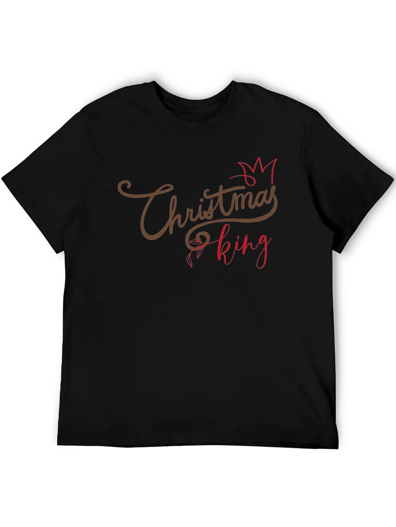 Christmas King Mens Black Graphic Tee