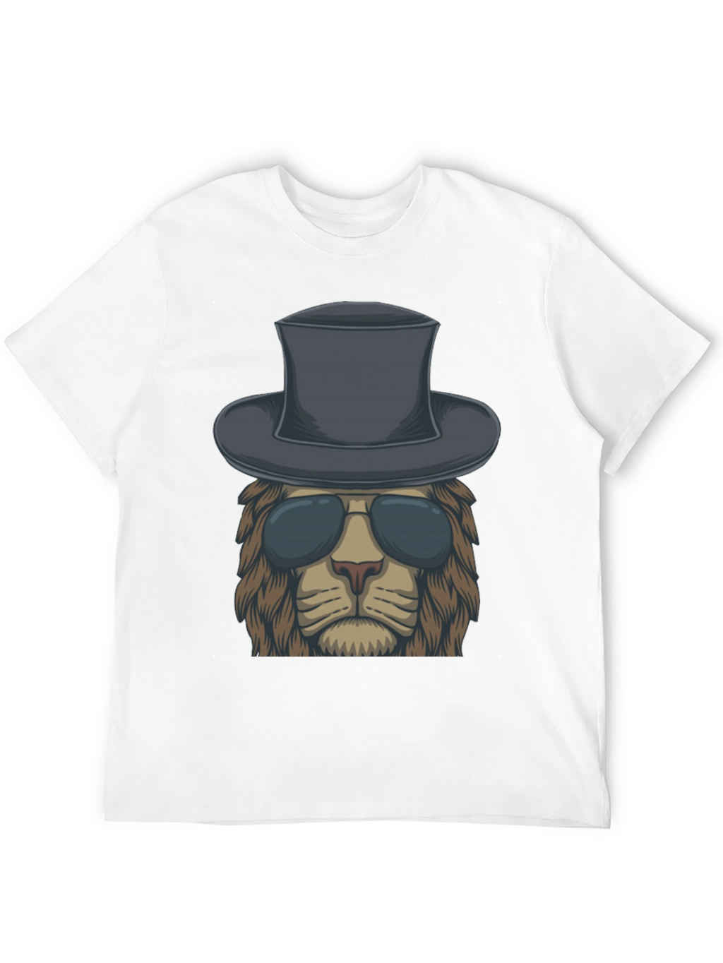 Lion in Hat Graphic Tee - Cool & Stylish