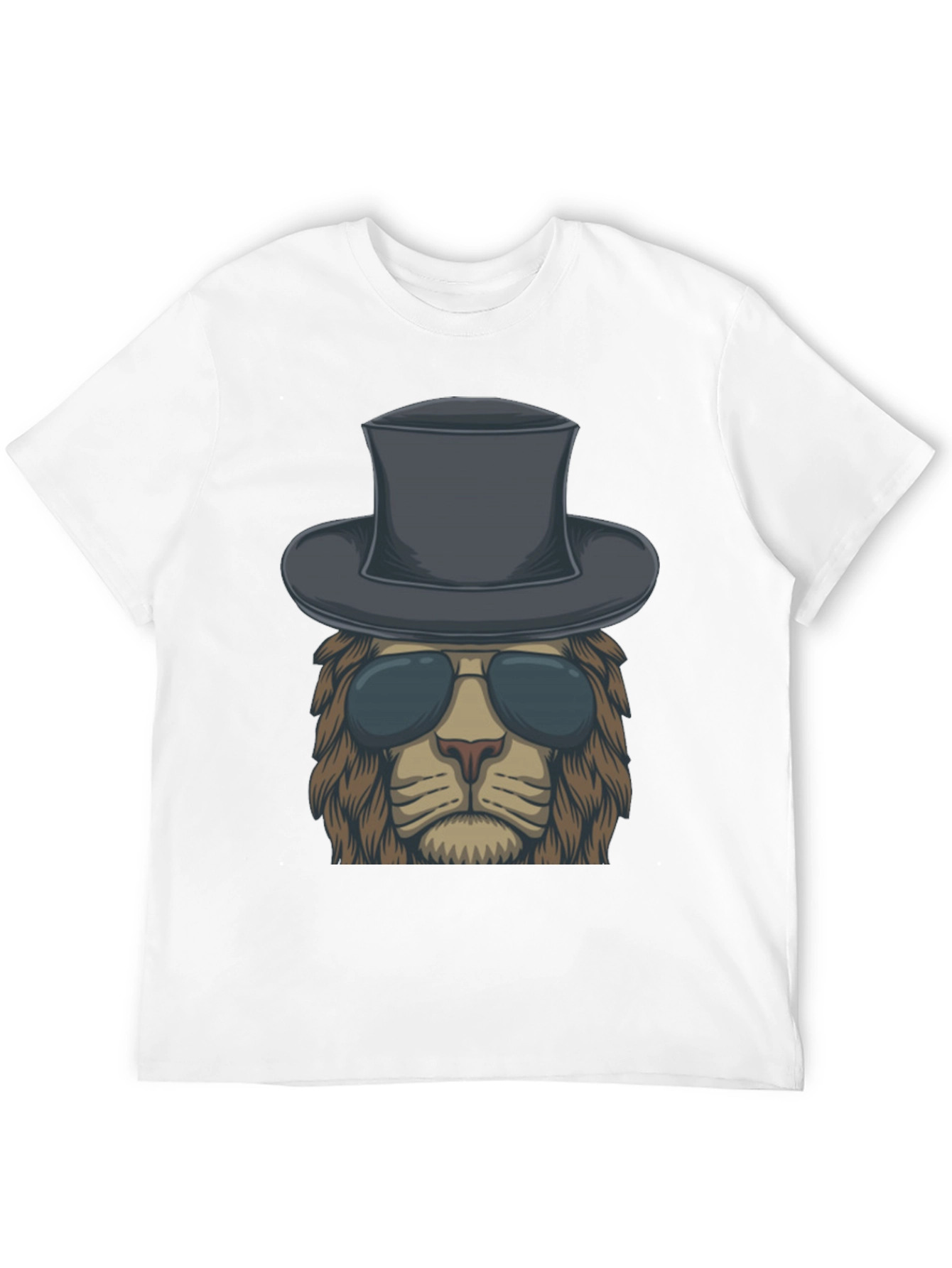 Lion in Hat Graphic Tee - Cool & Stylish