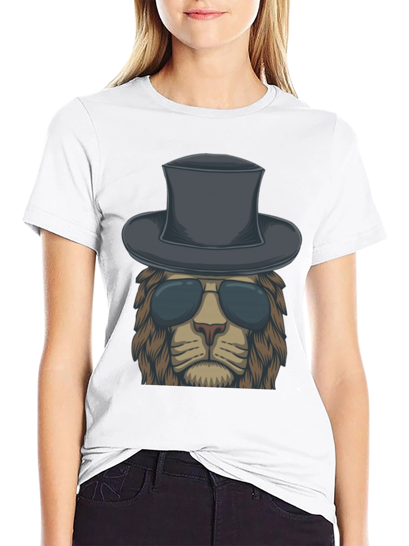 Lion in Hat Graphic Tee - Cool & Stylish
