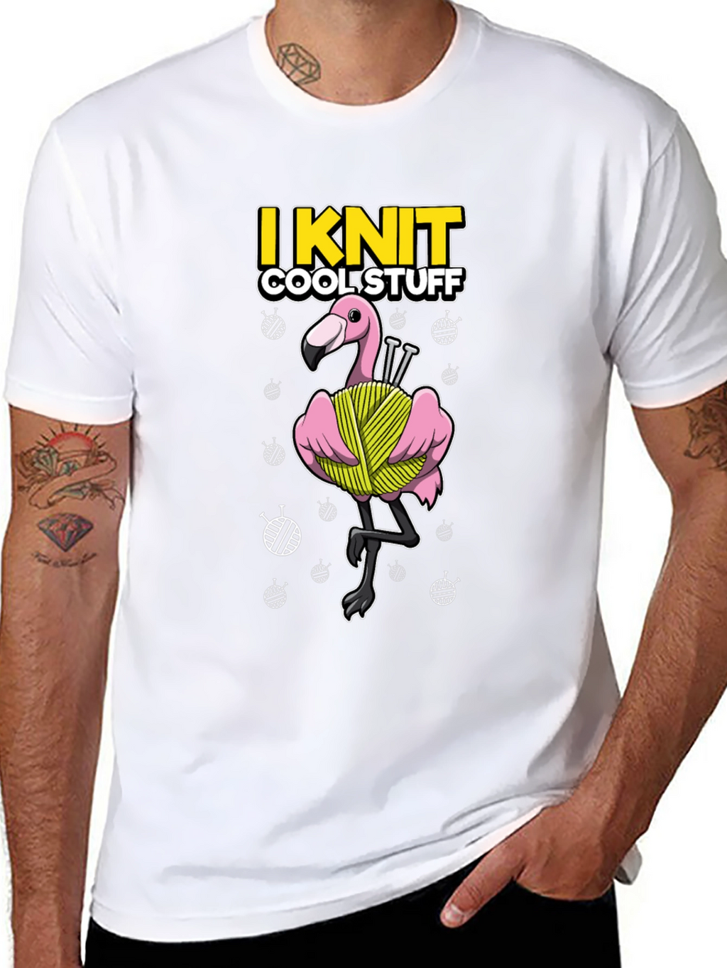 I Knit Cool Stuff T-Shirt - Flamingo Yarn