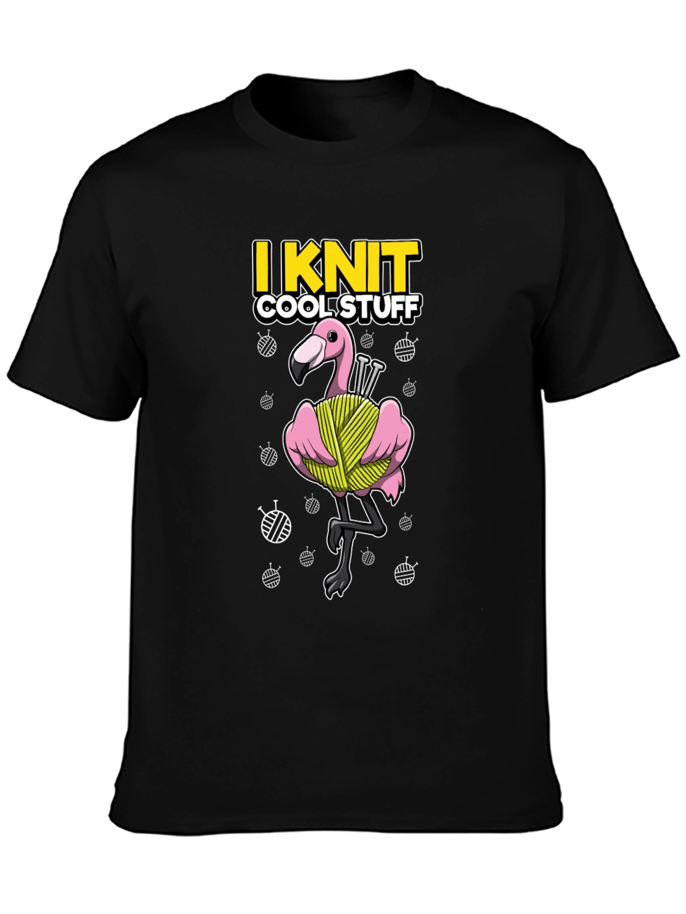 I Knit Cool Stuff T-Shirt - Flamingo Yarn
