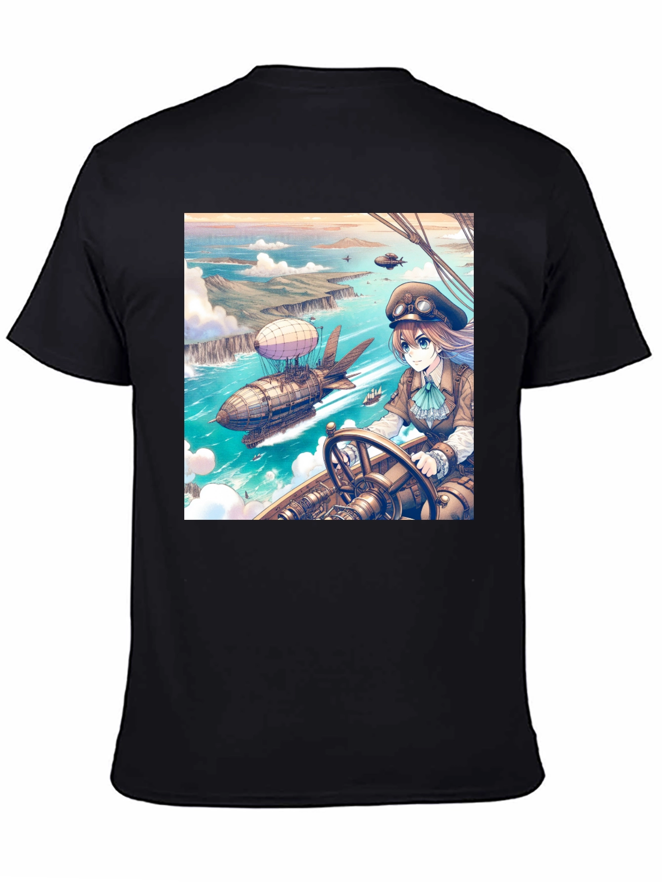 Anime Airship T-Shirt - Steampunk Style