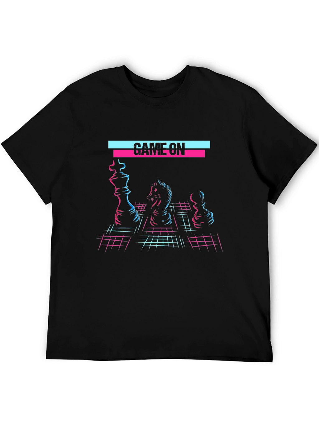 Retro Chess Game On Graphic T-Shirt